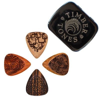 Laser Tones Grip Mixed Tin of 4 Guitar Picks