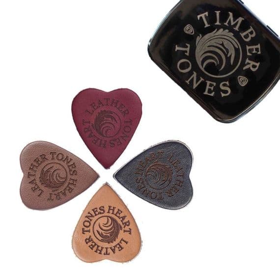 Leather Tones Heart - Tin of 4 Picks | Timber Tones