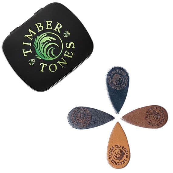 Leather Tones Teardrop - Tin of 4 Picks | Timber Tones