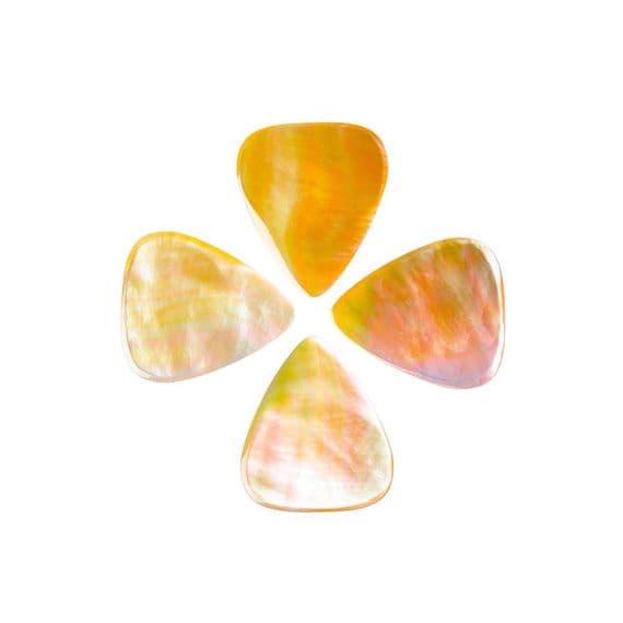 Shell Tones - Gold Pearl - 4 Guitar Picks | Timber Tones