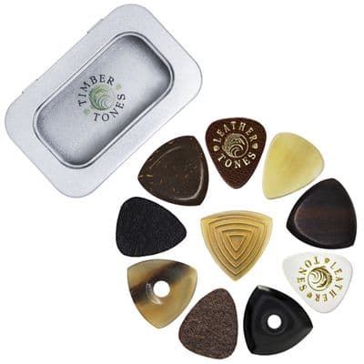 Timber Tones Bass Guitar Tin of 10 Guitar Picks