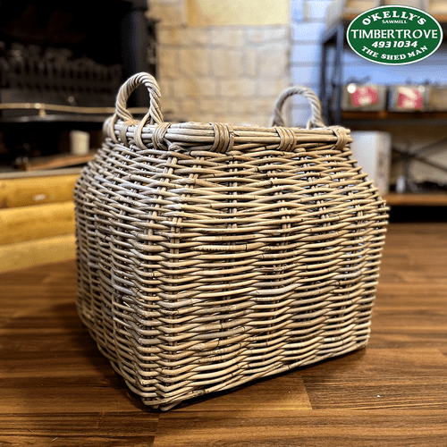 Log Basket Square with Ear Handles