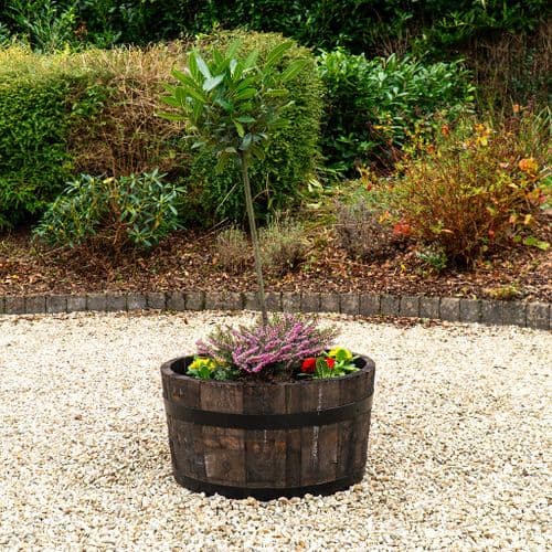 Oak Whisky Barrel Planter