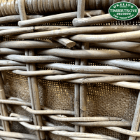 Open Weave Oval Baskets with Ear Handles & Jute Liner