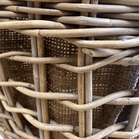 Open Weave Oval Baskets with Ear Handles & Jute Liner