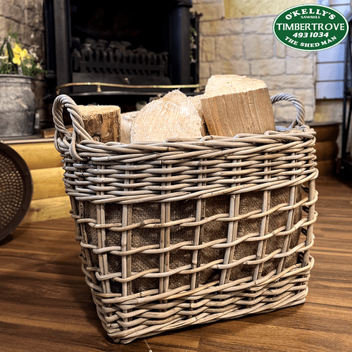 Open Weave Oval Baskets with Ear Handles & Jute Liner