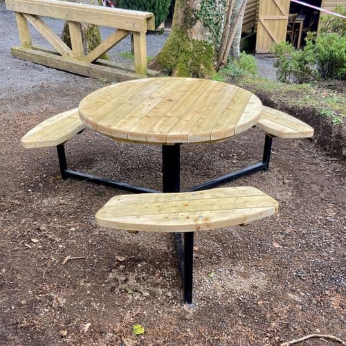 Round Steel Framed Picnic Table