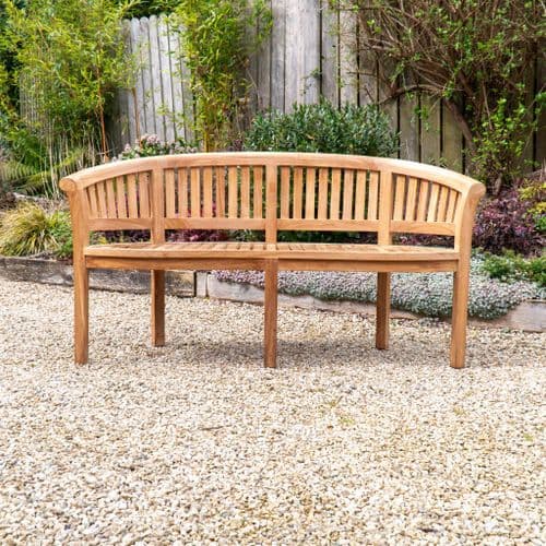 Teak Curved Bench
