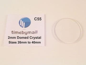 26mm-40mm X 2mm DOUBLE DOMED Replacement Wrist Watch / Pocket Glass Crystal