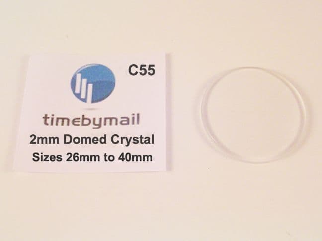 26mm-40mm X 2mm DOUBLE DOMED Replacement Wrist Watch / Pocket Glass Crystal
