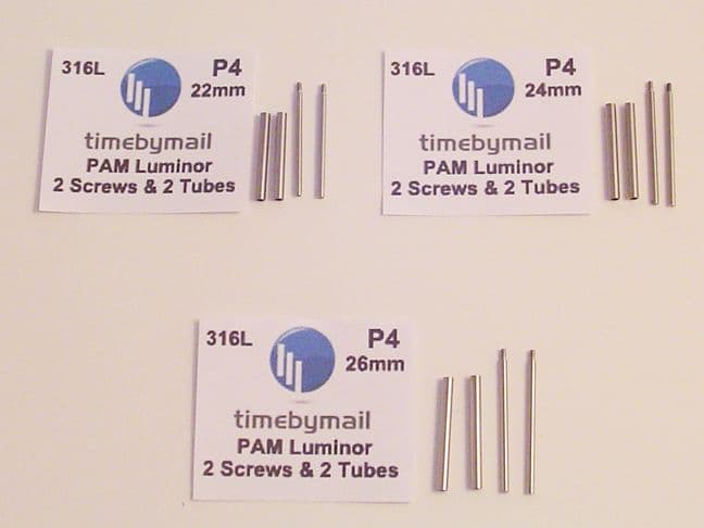 2X Tubes 2X Screws For PANERAI LUMINOR Lug Strap 22mm 24mm 26mm Watch 316L