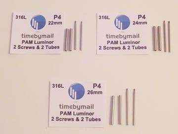 2X Tubes 2X Screws For PANERAI LUMINOR Lug Strap 22mm 24mm 26mm Watch 316L