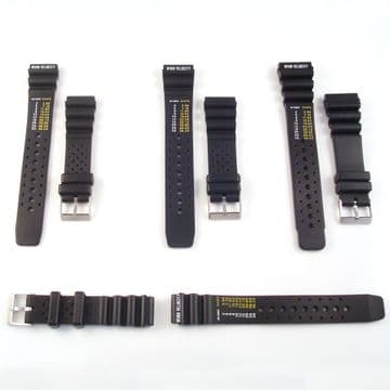 Black Rubber Pilots/Sailing Watch Strap Four Sizes