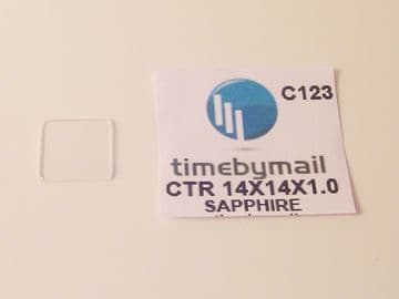 Cartier 14mm X 14mm X 1mm Sapphire Tank Replacement Crystal - C123