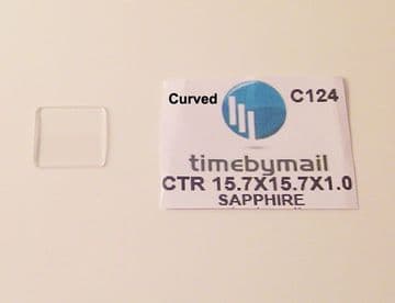 Cartier 15.7mm X 15.7mm X 1mm Curved Sapphire Tank Crystal - C124