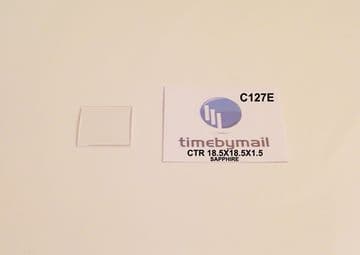 Cartier 18.5mm X 18.5mm X 1.5mm X 0.9mm Sapphire Tank Crystal - C127E