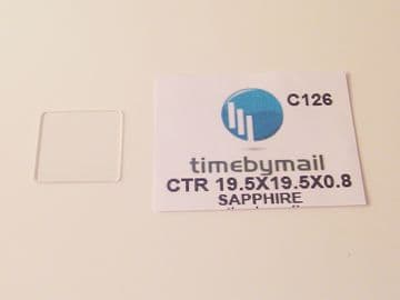 Cartier 19.5mm X 19.5mm X 0.8mm Sapphire TV Tank Crystal - C126