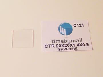 Cartier 20mm X 20mm X 1.4mm X 0.9mm Sapphire Tank Replacement Crystal - C121