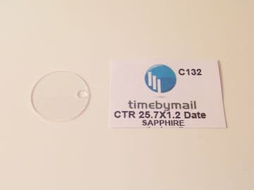 Cartier 25.7mm X 1.2mm Sapphire Date Replacement Crystal - C132