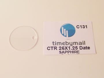Cartier 26mm X 1.25mm Sapphire Date Replacement Crystal - C131