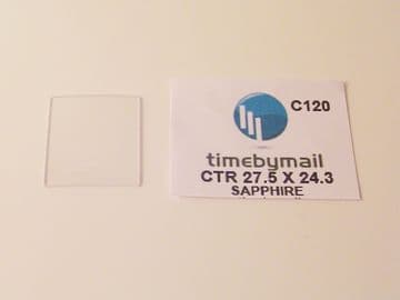 Cartier 27.5mm X 24.3mm Sapphire Tank Replacement Crystal - C120
