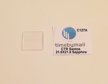 Cartier Sapphire Santos 21.6mm X 21.6mm Replacement Crystal - C127A