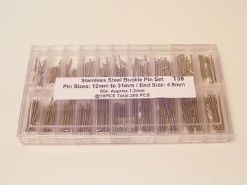 200 Piece Strap Buckle Clasp Tap End Pin Set - T35