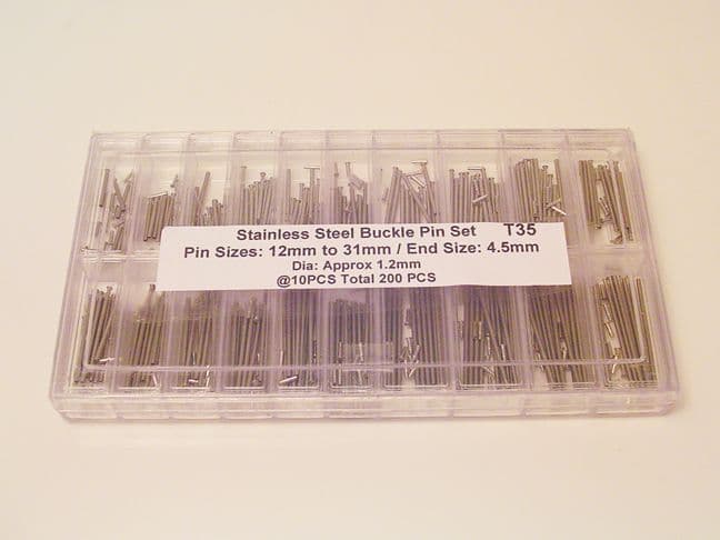 200 Piece Strap Buckle Clasp Tap End Pin Set | Watch Tools | Watch Straps and Bands| Watch Glass and Crystals | Cleaning | Watch Parts | Watch Hands | Vintage Watch Parts | Watch Batteries | Clock Parts