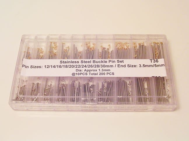200 Piece Strap Buckle Clasp Tap End Pin Set | Watch Tools | Watch Straps and Bands| Watch Glass and Crystals | Cleaning | Watch Parts | Watch Hands | Vintage Watch Parts | Watch Batteries | Clock Parts