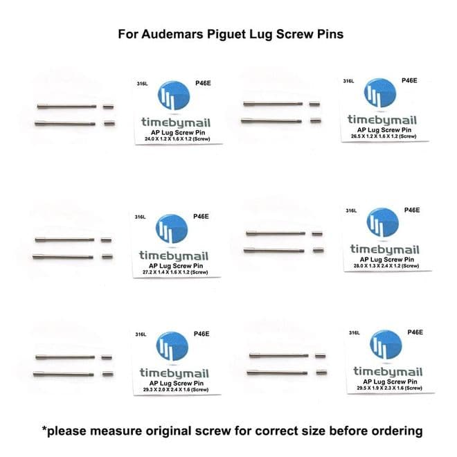 For AUDEMARS PIGUET 2X Lug Screw PINS Watch Strap Band Stainless Steel New Part