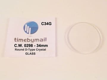 For CHRISTOPHER WARD 0298 Watch Glass Crystal Replacement 34mm Spare Part C34F