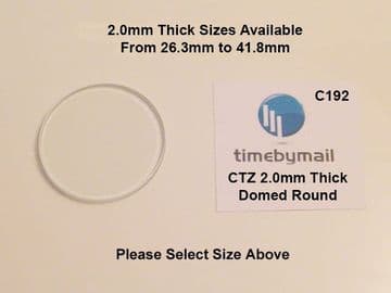 For CITIZEN Double Domed 2mm Thick Watch Glass Crystal 26.3mm - 41.8mm Part
