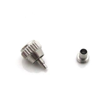 For CITIZEN Screw Down Locking WATCH CROWN & Tube Silver Replacement Spare Part