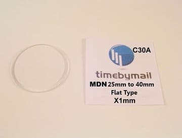 For MONDAINE Watch Models Glass Crystal 25mm to 40mm X 1mm FLAT Slight EDGE