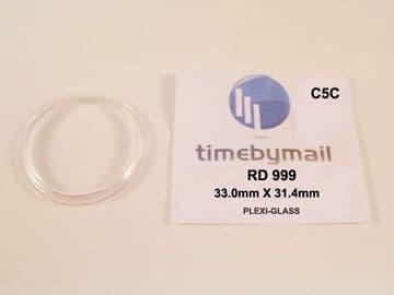 For RADO 999 Plexi-Glass Watch Crystal 33mm X 31.4mm Replacement Spare Part