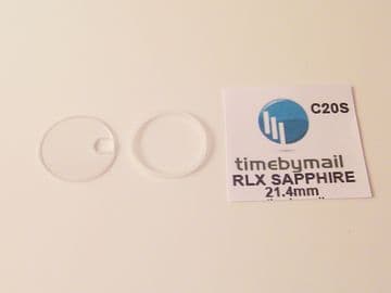For ROLEX DATEJUST 25-206c Lady's 21.3mm SAPPHIRE Watch Glass Crystal Part