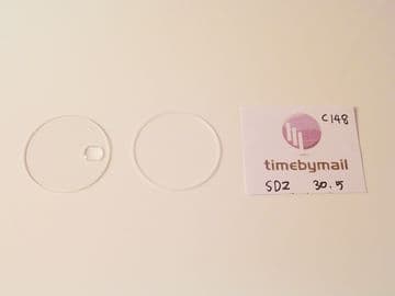 For SANDOZ 30.5mm Date Watch Replacement Glass Crystal & Gasket Spare Part