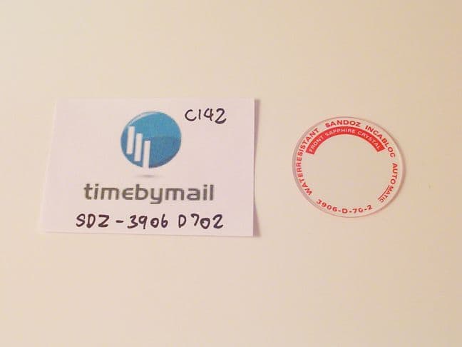 Sandoz 3906 D-70-2 Replacement Back Cover Crystal | Watch Glass and Crystals | Watch Hands | Watch Straps and Bands | Watch Tools | Cleaning | Watch Parts | Vintage Watch Parts | Watch Batteries | Clock Parts