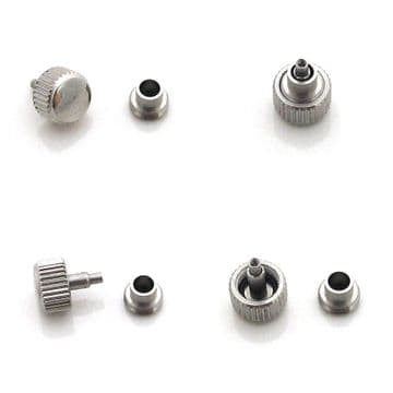 For SEIKO Screw Down Locking WATCH CROWN & Tube Small Large Silver Spare Part