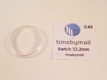 For SWATCH 33.2mm Watch Replacement Plexi-Glass Crystal No Date Spare Part