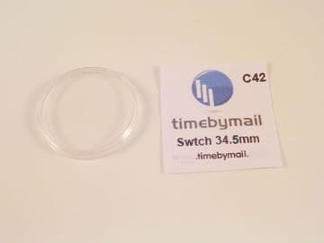 For SWATCH 34.5mm Watch Replacement Plexi-Glass Crystal No Date Spare Part