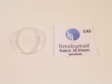 FOR SWATCH WATCH REPLACEMENT GLASS CRYSTAL FITS 30.65mm DATE C43