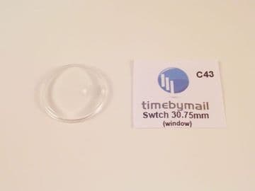 FOR SWATCH WATCH REPLACEMENT GLASS CRYSTAL FITS 30.75mm DATE C43