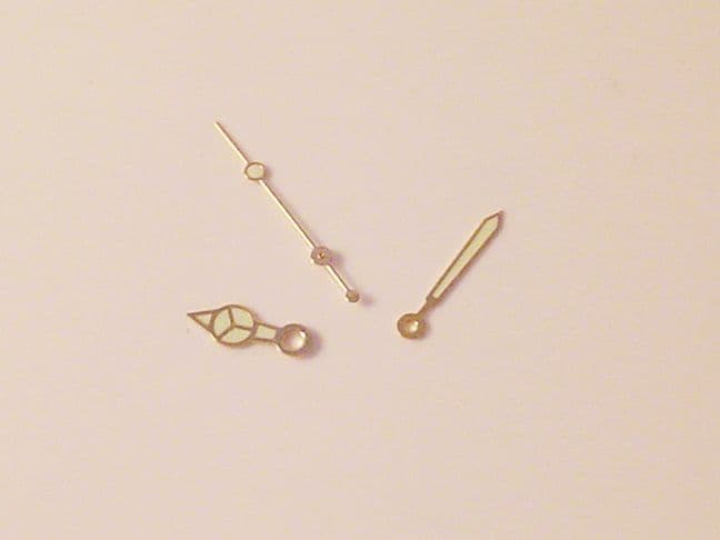 TAG HEUER ETA 955112 Watch Replacement Men's Gold Hands | Watch Hands | Watch Straps and Bands | Watch Tools | Watch Glass and Crystals | Cleaning | Watch Parts | Vintage Watch Parts | Watch Batteries | Clock Parts