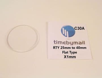 Glass Crystal For ROTARY Models 25mm to 40mm X 1mm Replacement Watch Part
