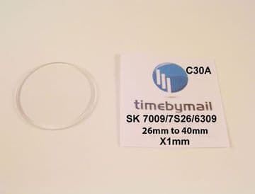 Glass Crystal For SEIKO 7009 / 7S26 / 6309 / 7S36 Watch Part 26mm to 40mm