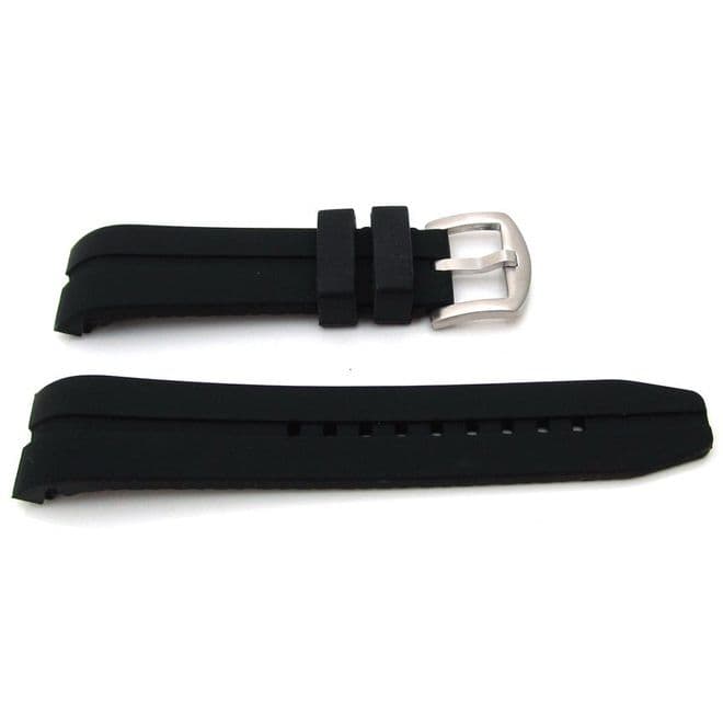 Mens Sports Watch Strap Band CURVED ENDED 22mm Divers Silicone Rubber Waterproof - S49