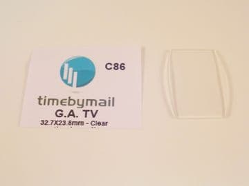 New For Armani TV Clear Watch Replacement Glass Crystal 32.7mm X 23.8mm Part