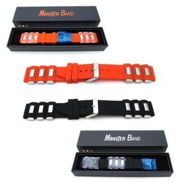 New SEIKO MONSTER Watch Strap ORIGINAL Band Mens PU Rubber Stainless Steel 20mm
