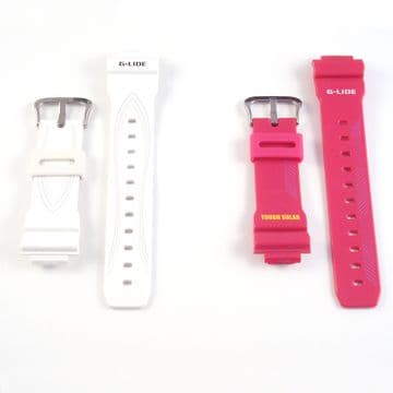 Original Ladies Watch Band Strap Casio Baby G BGA130 Red White Rubber